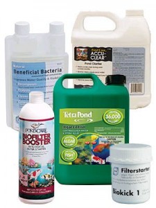 Pond Water Treatments A full spectrum of pond water treatments ranging from solving algae problems to mosquito control. Beneficial bacteria to water clarity products also available